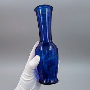 Vintage Cobalt Blue Indiana Glass "Classico" Bud Vase - 9"